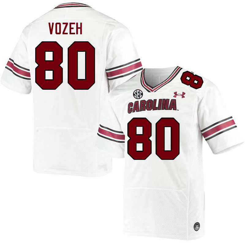 Men #80 Lukas Vozeh South Carolina Gamecocks 2023 College Football Jerseys Stitched-White